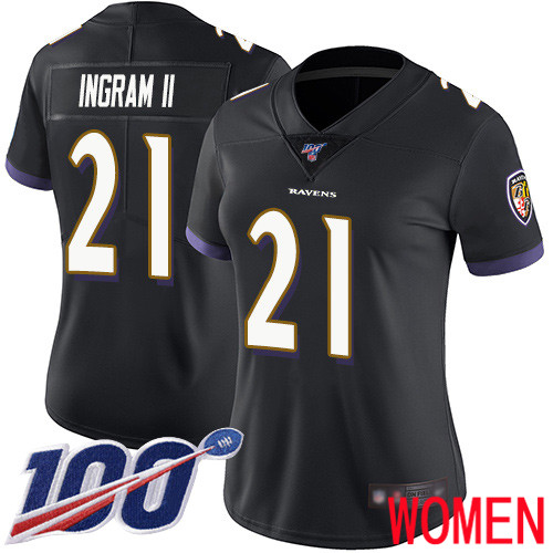 Baltimore Ravens Limited Black Women Mark Ingram II Alternate Jersey NFL Football #21 100th Season Vapor Untouchable